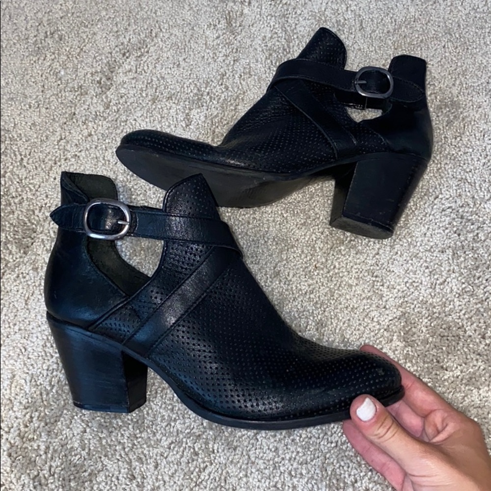 Black Booties With Cross Straps